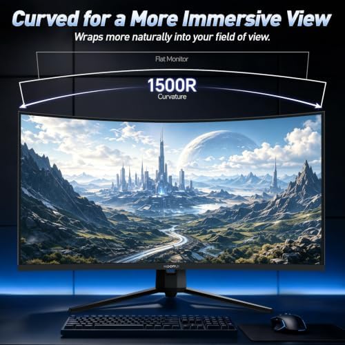 KOORUI 32 Inch Curved Gaming Monitor, QHD 2560×1440p 170Hz 1ms 1500R - Image 3