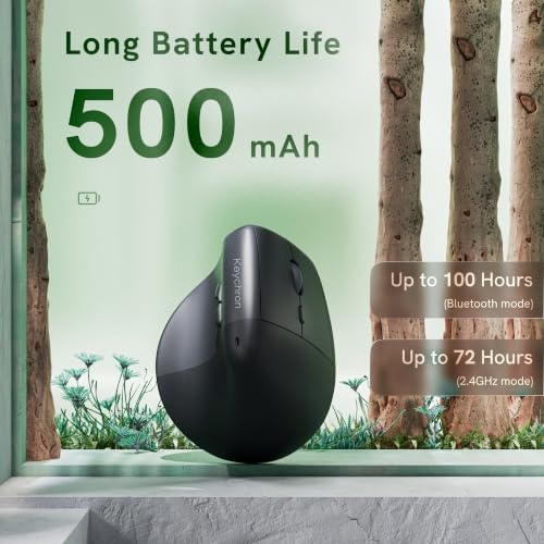 Keychron BM27 Ergonomic Wireless Mouse, Rechargeable Mice for Laptop - Image 5