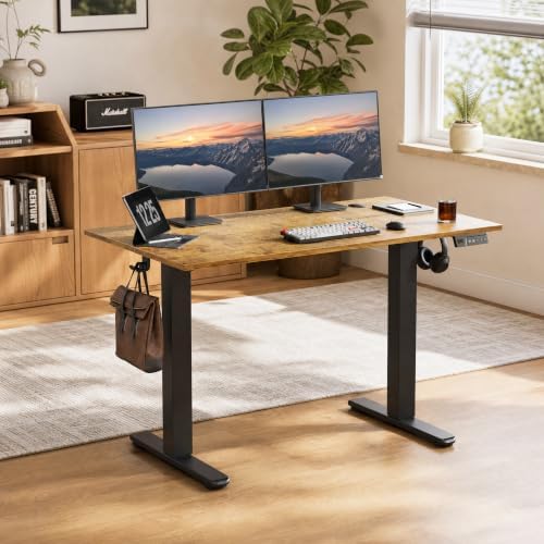 Claiks Electric Standing Desk 40x24 Inch Adjustable Desk, Rustic Brown - Image 2