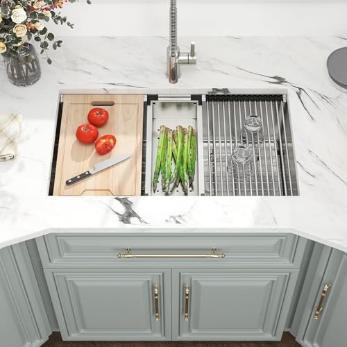 Kichae 33 Undermount Kitchen Sink Stainless Steel 16 Gauge Workstation - Image 2