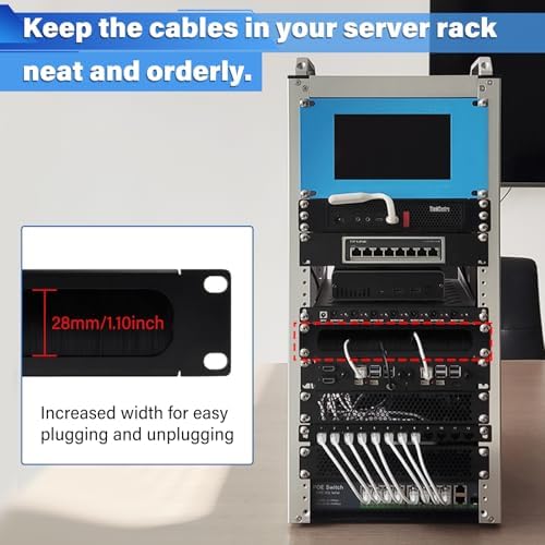 GeeekPi 1U Brush Cable Manager Rack Mount for 10 inch Server Rack, Cable Management Panel with Brush Strip for Cable Entry for DeskPi RackMate T1/T0/T2/T1 Plus/T0 Plus/TL1/T1/2 Plus Network Rack (2) - Image 4
