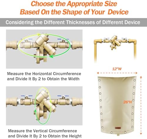 TOHONFOO 3-Way Open Backflow Preventer Pipe Cover Outside, 12"Wx26"H, Beige - Image 3