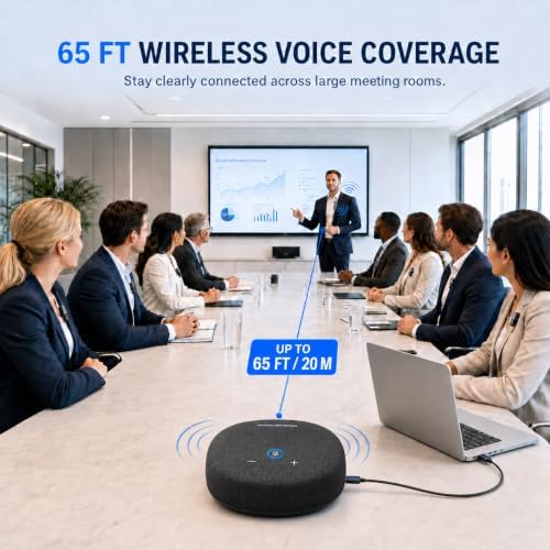 CS02 Conference Speaker and Microphone, 10 Wireless Mics 360 Degree Pickup - Image 2