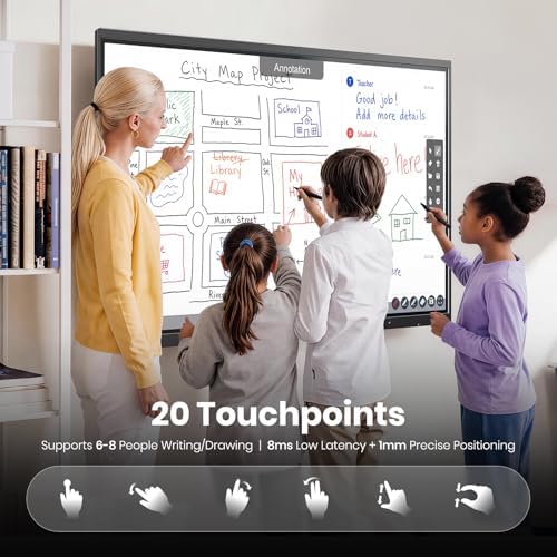 75'' 4K UHD Smart Board, Interactive Digital Whiteboard, 20-Point Touchscreen, All-in-One Electronic Whiteboard for Office Classroom Home Business - Image 5