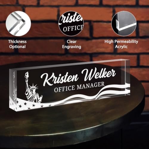 Custom Engraved Name Plate for Desk, Acrylic Desk Name Plate Personalized - Image 3