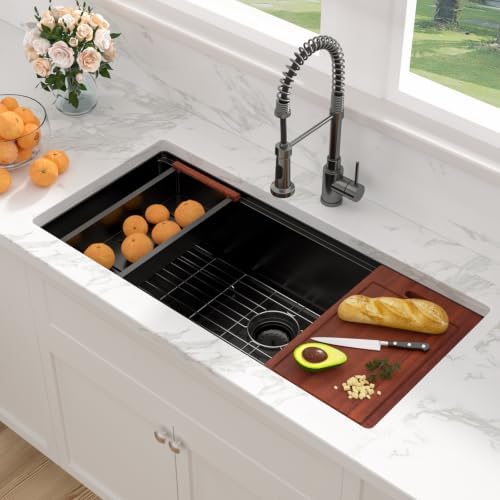 Sarlai 39 Matte Black Undermount Kitchen Sink Workstation Sinks 39x19 Inch - Image 3