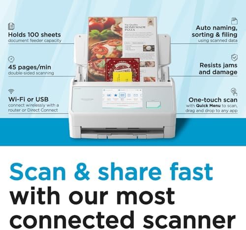 ScanSnap iX2500 Wireless or USB High-Speed Document Scanner, White - Image 2