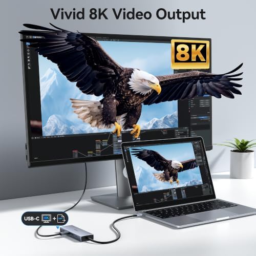 10Gbps USB C Hub, 5 Port USB C Splitter with 8K@30Hz USB-C Display Output - Image 5