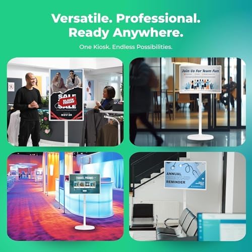 OptiSigns 32" Floor Standing Digital Signage Kiosk, Battery Powered Touchscreen Display for Interactive Retail, Events, Full HD with Audio and Wi-Fi, OptiKiosk 32 - Image 4