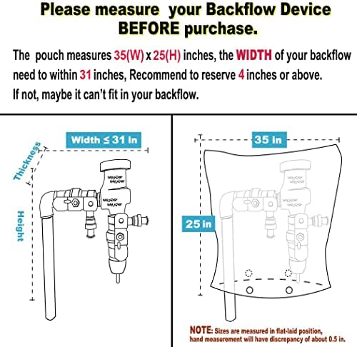 Insulated Pouch - Backflow Insulation Cover for Winter Freeze Protection, Pale Khaki, 35’’W x 25’’H - Measure Before Purchase - Image 2