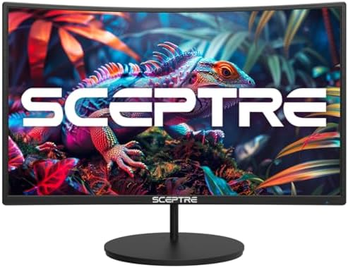 New! Sceptre Curved 24-inch Gaming Monitor 100Hz 1080p R1500 98% sRGB HDMI x2 VGA Build-in Speakers, VESA Wall Mount Machine Black 2026 (C248W-1920RN Series) by SceptreInc