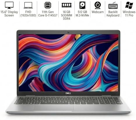 Dell 5520 Latitude Laptop 15.6" FHD Touch Screen (1920 x 1080) Notebook, 11th Gen Intel Core i5-1145G7, 16GB RAM, 512G M.2-NVMe, Thunderbolt, HDMI, Type-C, Webcam, Windows 11 Pro (Renewed) - Image 2