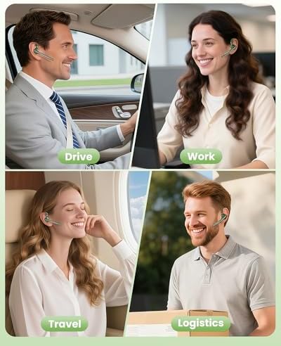 Bluetooth Headset,72H Work Single-Ear Wireless Earpiece for Cell Phone Call - Image 7