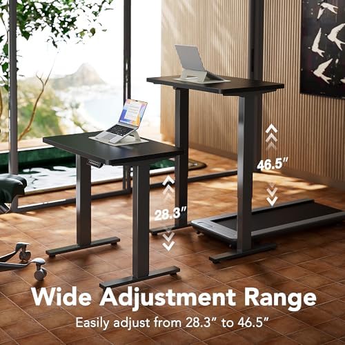 HUANUO 43x24 Inch Electric Standing Desk, Height Adjustable, Black - Image 4