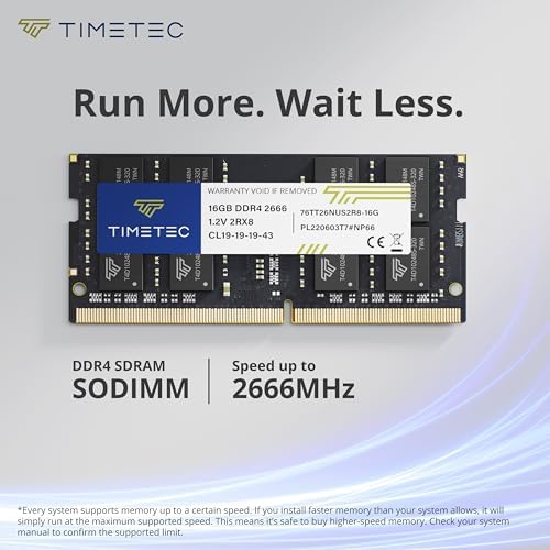 Timetec 160GB KIT (10x16GB) DDR4 2666MHz (PC4-2666V) PC4-21300 SODIMM Laptop RAM – 260-Pin 1.2V CL19 Non-ECC Unbuffered Memory Module for Laptop, Notebook, Mini PC, All-in-One - Image 2