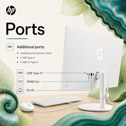HP 22" FHD All-in-One Desktop Computer, 32GB DDR5 RAM, 128GB UFS Storage,13th Gen Intel Quad-Core N100 CPU, WiFi 6, Bluetooth 5.3, RJ45, USB-C (10Gbps), UHD Graphics, 720p Cam, Office 365 for Web - Image 6