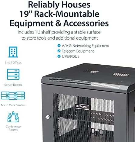 StarTech 9U Wall-Mount Cabinet, 19in, 4-Post, 18.9in Deep (RK920WALM) - Image 3