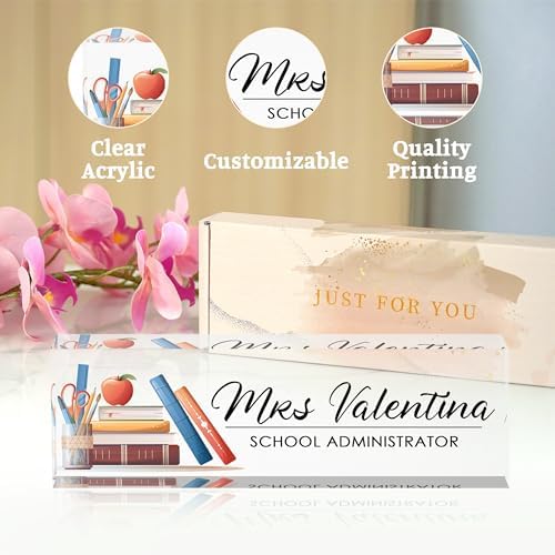 Personalized Name Plates for Office - Gifts for Teacher, Boss, Employee Appreciation - Desk Decor (teacher1) - Image 4