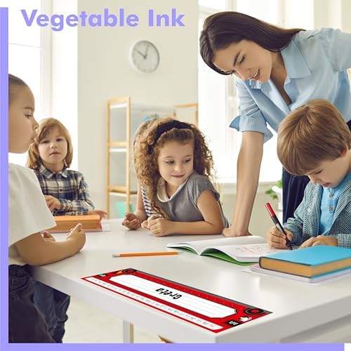 40 PCS Desk Name Tags, Waterproof Desk Nameplates with Alphabet, Number Line 1-30 Erasable and Reusable Traditional Manuscript Name Plate for Classroom School Student (12” x 3.5”) - Image 4