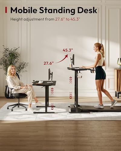 SANODESK 32''x20'' Gas-Spring Lifting Mobile One-Piece Standing Desk - Image 4