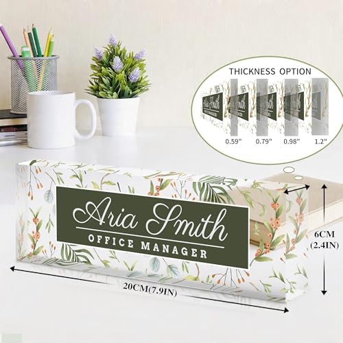 Custom Name Plate for Desk, Acrylic Desk Name Plate Personalized, Employee Appreciation Gifts, Office Desk Accessories for Woman Teacher Nurse, Coworker Gifts for Manager Assistant - Image 3