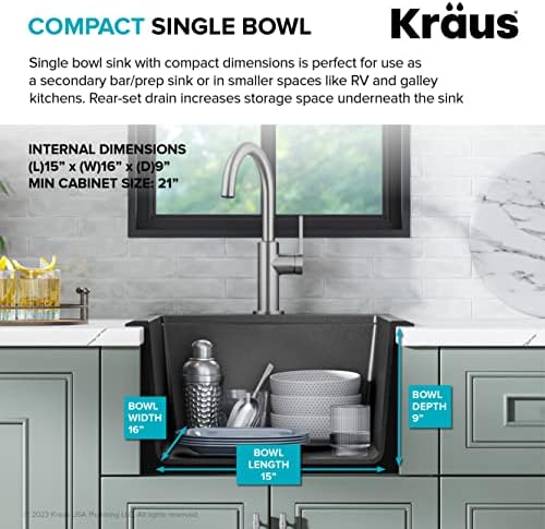 KRAUS Bellucci 18-inch Granite Workstation Drop In Top Mount Single Bowl Kitchen Sink in White with Accessories, KGTW12-18WH - Image 6