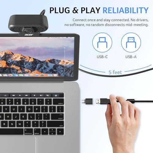 Acer 1080p Webcam for PC Computer Camera for Meeting Streaming-4 Pack - Image 5