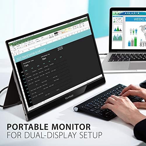 ViewSonic VG1655 15.6 Inch 1080p Portable Monitor for Laptop, USB C IPS - Image 6