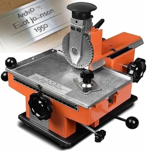 Metal Nameplate Carving Tool, Sign Engraving Machine Printer Small Desktop Semi-Automatic Marking Machine, Dog Tag ID Card Label Embosser 3mm by Oiyekntd