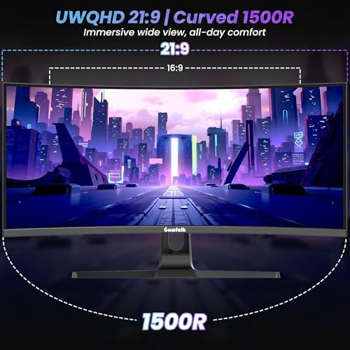 Gawfolk 34" Ultrawide Curved Monitor 240Hz, UWQHD 3440x1440 Curved 1500R - Image 4