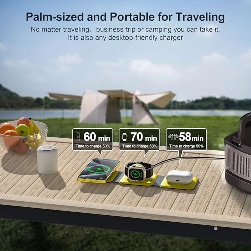 3 in 1 Charging Station for Multple Devices,Foldable 3 in 1 Wireless Charger for Travel,Nano Wireless Charging Station for iPhone16 15 14 13 12 Pro Max/Watch 10 9 8 7 6 5 4 3 Ultra/AirPod Pro - Image 2