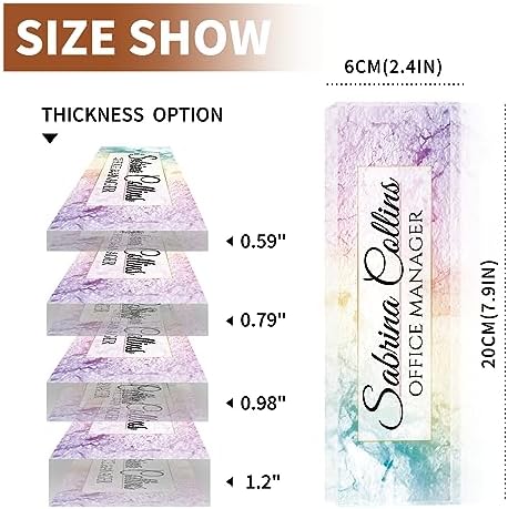 Name Plate for Desk, Desk Name Plate Personalized, Office Decor for Women Men, Acrylic Desktop Accessories, Office Appreciation Gifts for Boss Social Workers Nurse Teacher Employee (Colorful Marble) - Image 7