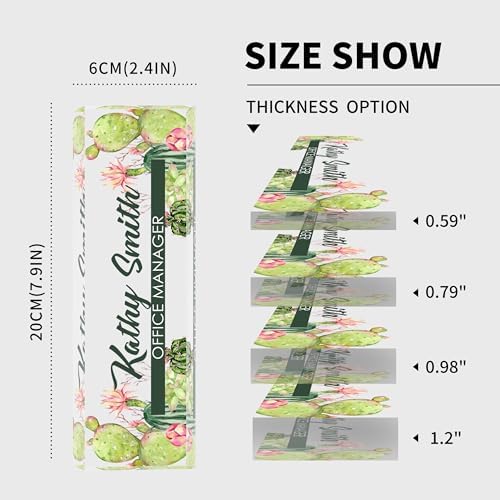 Personalized Name Plate for Desk, Custom Desk Name Plate, Acrylic Name Plate Office Desk Accessories, Personalized Office Gifts for Coworkers Teachers, Employee Appreciation Gifts (A-Cactus) - Image 5