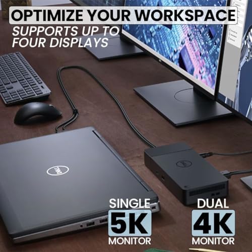 Dell WD19S Docking Station Bundle with USB-C and Dual Monitor Support - Complete Package Includes Dell WD19S Dock, 180W Power Adapter, Thunderbolt 3 & Ethernet Cable, Microfiber Cloth (Renewed) - Image 5