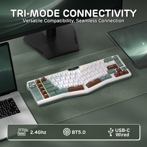 RK ROYAL KLUDGE A72 Alice Ergonomic Wireless Mechanical Keyboard,Split Ergo - Image 4