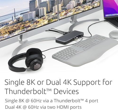 Kensington SD5768T EQ Thunderbolt 4 Docking Station, Dual 4K@60Hz via HDMI/TB4 Ports, 96W Charging, SD/Micro SD Card Slots, Ethernet, Audio, Supports Thunderbolt Share (K35381NA) - Image 4