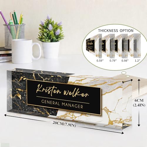 Custom Name Plate for Desk, Acrylic Desk Name Plate Personalized, Employee Appreciation Gifts, Office Desk Accessories for Woman Teacher Nurse, Coworker Gifts for Manager Assistant - Image 5