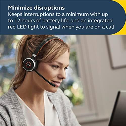 Jabra Evolve 65 SE Mono Wireless Headset - Bluetooth Headset with Noise-Cancelling Microphone, Long-Lasting Battery, and Charging Stand - MS Teams Certified, Works with All Other Platforms - Black - Image 3
