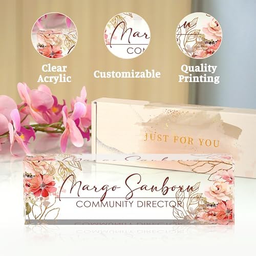 Custom Name Plate for Desk Desk Name Plate Personalized, Office Desk Decor for Women & Men, Employee Appreciation Gifts The Office Gifts for Boss, Manager, Teacher, Nurse, Lawyer, Flower 5 - Image 6