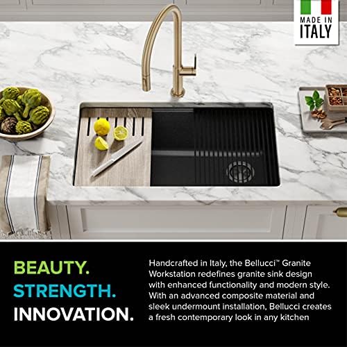 KRAUS Metallic Black 32 in Undermount Granite Kitchen Sink KGUW2-33MBL - Image 5