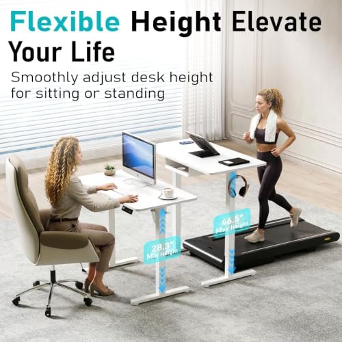 35" Electric Standing Desk, Small Sit Stand up Desk, White - Image 4