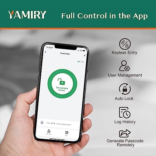 Smart Door Handle Lock with Keypad, Yamiry Fingerprint Knob for Front Door - Image 4