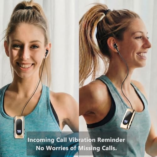 Wireless Headset Wireless Headphones Handsfree Call Wireless Earpiece Noise Cancellation Earbud Earphones Mic Compatible with Cell Phones Car Driver Trucker Business Office (Gold‌) - Image 3