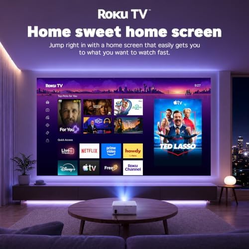 Auking Roku TV Smart Mini Outdoor Projector with Wifi and Bluetooth - Image 4