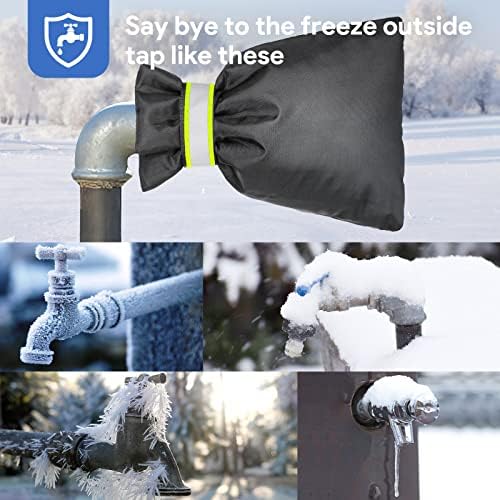 DELUX Outdoor Faucet Covers for Winter 9.05" H X 6.89" W 2 Pack, Outside Garden Faucet Socks for Freeze Protection, Reusable Waterproof Insulated Spigot Cover (Thicker) - Image 5