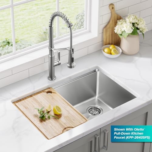 KRAUS Fairlane 30 in Undermount Workstation Single Bowl 18-Gauge Stainless Steel Kitchen Sink with Accessories, KWU610-30 - Image 4