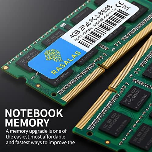 RASALAS 8GB Kit (2 x 4GB) PC3-8500 DDR3 1066 Mhz 1067 MHz 8500s SODIMM RAM Laptop Memory Upgrade for Notebook 204PIN 1.5V Memory - Image 6