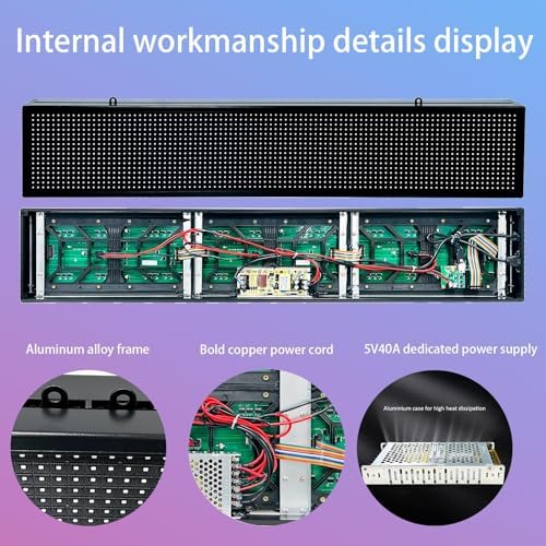 P10 Programmable Scrolling Led Sign Outdoor Signs For Businesse Custom Message Board Digita Display Advertising Screen Bar Word Light Wifi Control High Brightness Neon Sign 39"X8" - Image 6