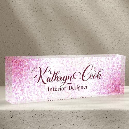 Name Plate for Desk-Personalized Name Plates for Desk-Name Plate Personalized for Office-Gifts for Teacher Boss Employee Appreciation Office Desk Decor (pink diamond), MYDZBJMT1009 by AZUFEMOS