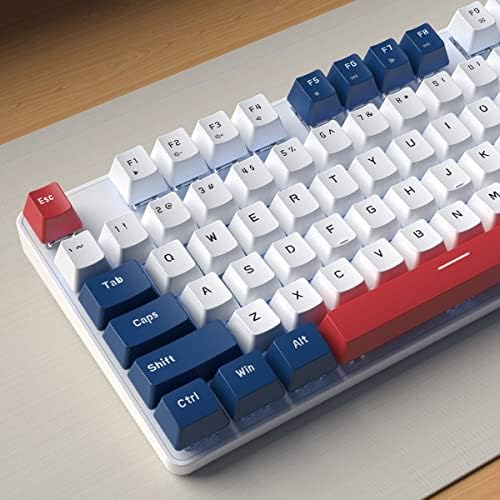 104 Keys Full Size Mechanical Gaming Keyboard | Blue Switch Blue/White/Red Combo Color Computer Keyboards | Hot Swappable US Layout Wired Mechanical PC Gaming Keyboard | Light Up Wired Keyboards - Image 4
